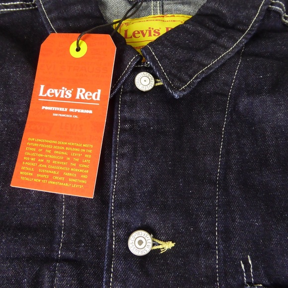 Levi’s Engineered Coat Cotton Hemp Denim Jacket Red Positively Superior NWT - Picture 8 of 14